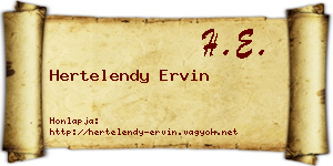 Hertelendy Ervin névjegykártya
