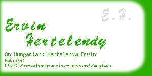 ervin hertelendy business card